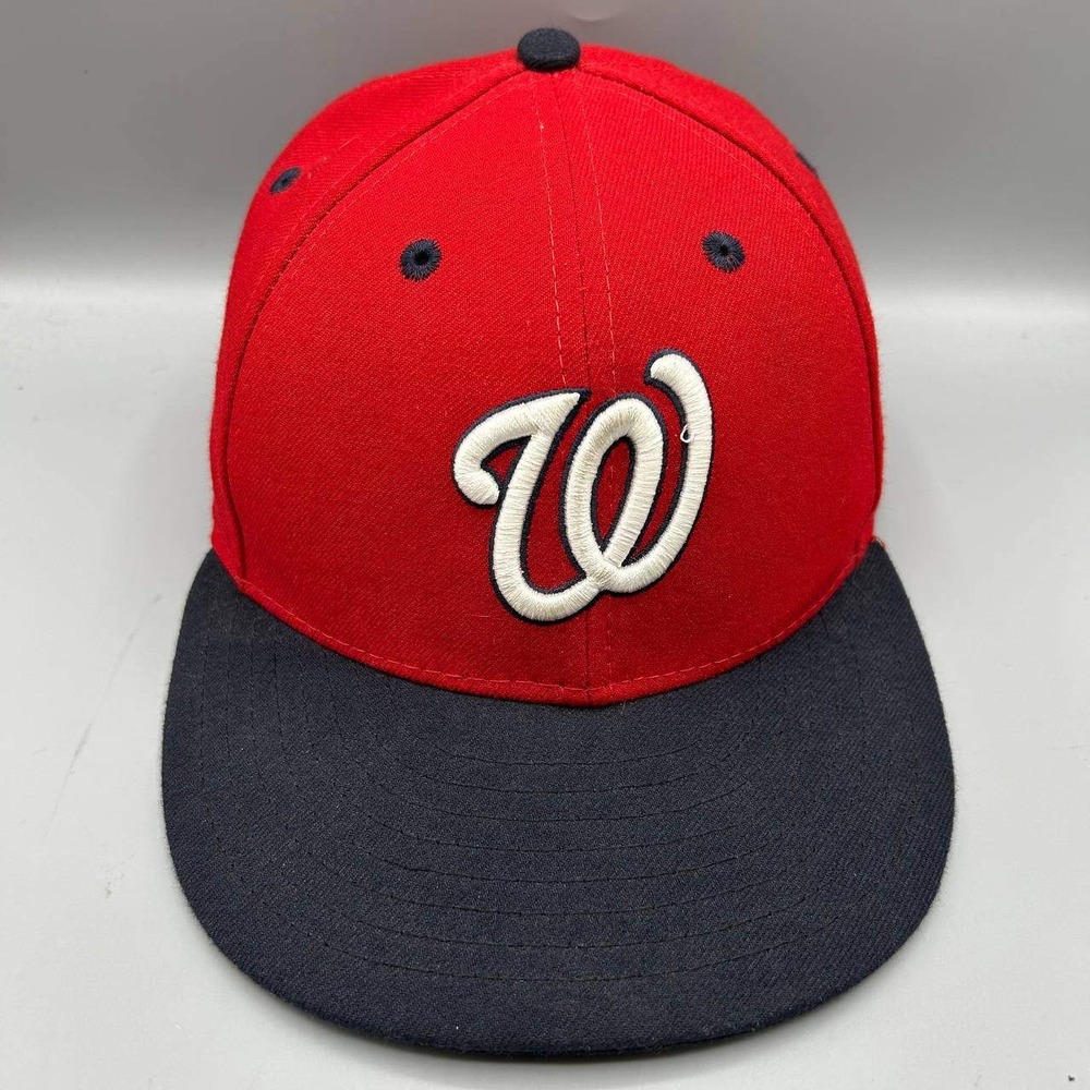 Washington Nationals Hat Men 7 1/4 Red 59Fifty New Era Fitted Cap Low Profile